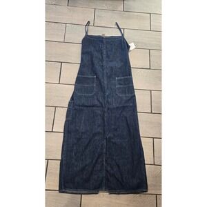 NWT Jones Jeans Denim Maxi Dress Jumper Pinafore Adjustable Straps Size 16